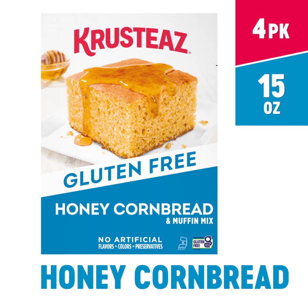 Krusteaz Honey Cornbread and Muffin Mix, Made with Real Honey, 15 oz Box 