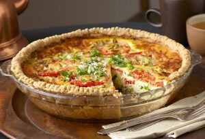 Pie in a deep, glass dish