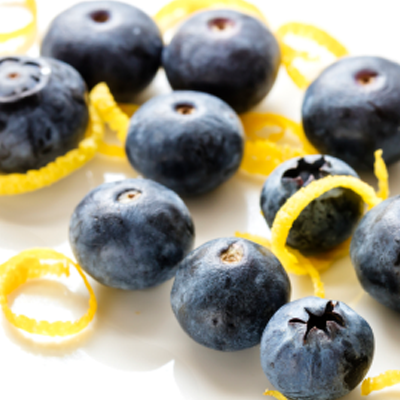 Blueberries with a lemon zest