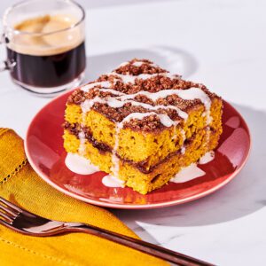 Pumpkin Spice Coffee Cake with Vanilla Glaze