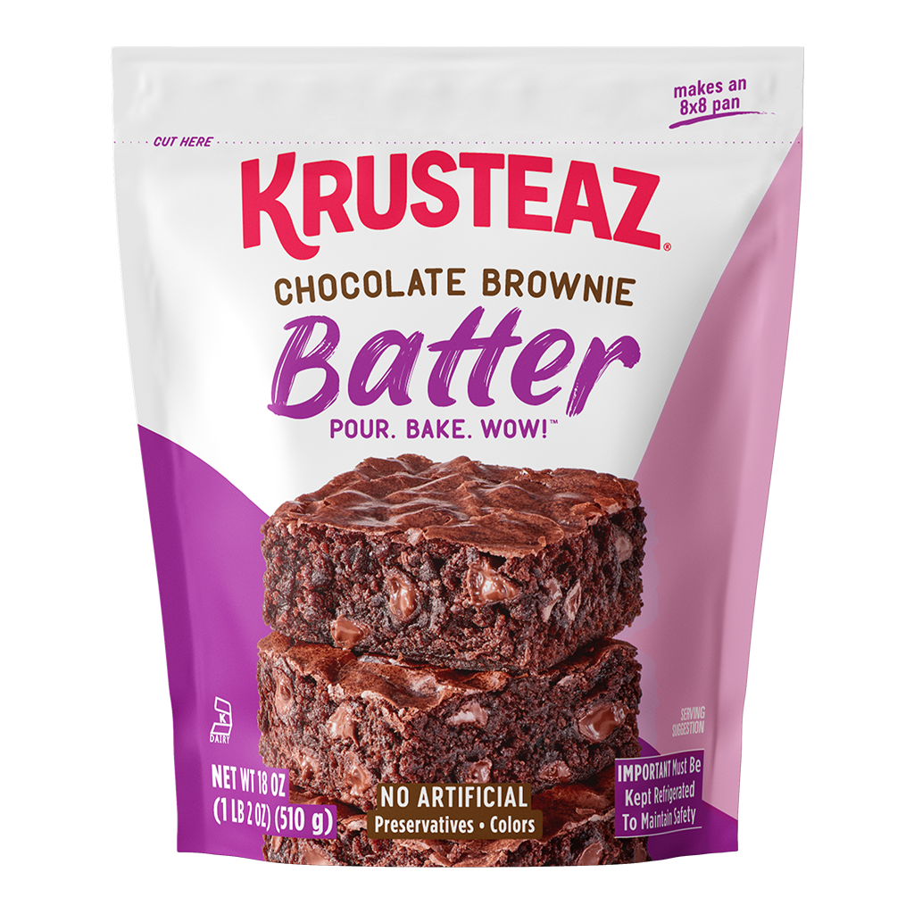 Krusteaz Chocolate Brownie batter packaging