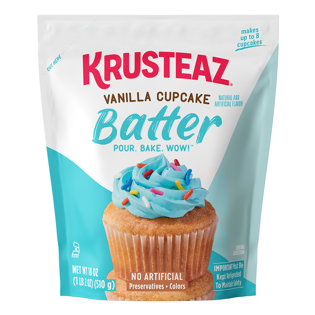 Krusteaz Vanilla Cupcake batter packaging